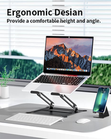 Cheap Aluminium Alloy & Silicone Ergonomic Vertical Foldable Notebook Laptop Stand for Used Refurbished for Dell Laptops