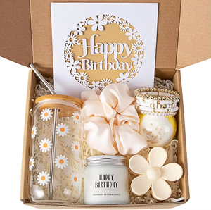 Coffret Cadeau Promotionnel Personnalisé avec Logo, Coffret Cadeau Anniversaire Joyeux avec Cuillère Anti-chute, Bougies, Épingles à Cheveux et Bracelets, Coffret Cadeau pour Femme - Product Image 1