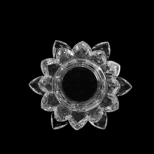 MH-H00103 commercio all'ingrosso decorazioni del partito di cristallo del fiore di loto votive supporto di candela - Product Image 4