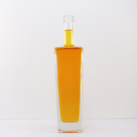 750ml 700ml 500ml Grand Long Haut Rectangulaire Élégant Gracieux Personnalisé Vodka Tequila Whisky Bouteilles En Verre En Gros