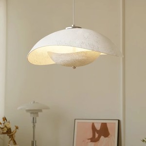 <span class=keywords><strong>Suspension</strong></span> moderne Wabi Sabi pour salle à manger, texture pierre blanche, design artistique LED, lampe suspendue créative en forme de coquille d'huître - Product Image 2