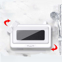 Support de téléphone étanche pour douche, design mignon, haute sensibilité, rotation à 360°, boîtier anti-buée pour salle de bain et toilettes