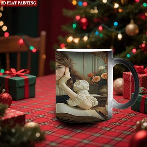 Heat Activated <b>Magic</b> Mug 11oz Ceramic Frosted Black Surprise Reveal <b>Cup</b> Festival Gift - Product Image 2