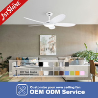 Ventilateur de plafond intelligent 1stshine avec commande Wi-Fi, compatible vocale, pales en ABS, qualité commerciale, personnalisable, avec lumière LED