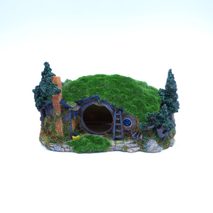 Aquarium Landschaft Fisch Höhle Felsen Dekoration mit Pflanzen für Aquarium Ornamente, Aquarium Ornament Aquatic Caves Hide Hut - Product Image 4