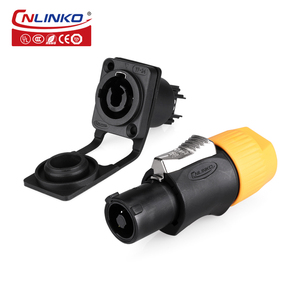 Cnlinko M24 Twist Khóa chốt nối đen khóa 3 cực powercon nam cắm 3 pin 20A Điện <span class=keywords><strong>pins</strong></span> - Product Image 1