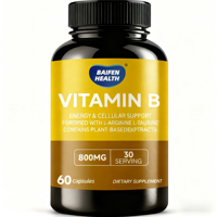 Capsules de soutien cellulaire et énergétique à base de vitamine B pour adultes, enrichies en L-arginine et L-taurine pour soulager le stress, OEM/ODM