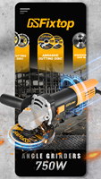 Meuleuse d'angle électrique professionnelle sans balais GSFixTOP 900W 115mm M14 12000 tr/min 50/60Hz double tension avec cordon homologué VDE pour le métal