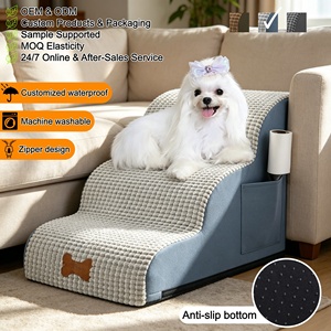 Pet Stairs Modern Luxury Solid Sustainable Pet Stairs <b>Ladder</b> for Cats Dogs Small Animals-Detachable Design Durable Anti-Slip - Product Image 1