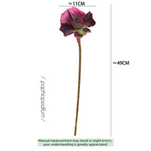 ดอกไม้ประดิษฐ์ก้านเดียวไม่มีใบกล้วยไม้ papiopedilum/กระเป๋าสำหรับตกแต่งงานแต่งงานฉากหลังแต่งงานและตกแต่งห้อง - Product Image 3