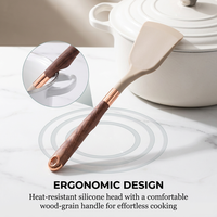 Spatule en silicone pour poêles antiadhésives, résistante à la chaleur, sans BPA, ustensile de cuisine, spatule solide pour poisson, œufs, crêpes, ODM OEM