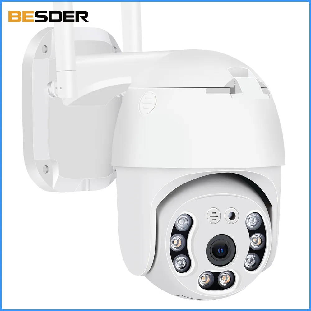BESDER-cámara domo Pan-Tilt de alta velocidad, 3MP, IR, visión nocturna a Color, alarma de sonido, cámaras de seguridad inalámbricas para exteriores