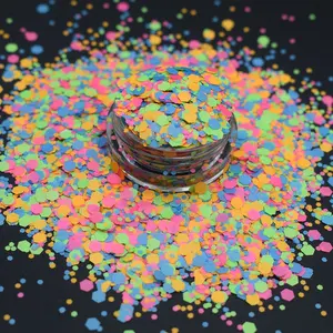 Holographic Nails Glitter Powder, 6boxes Neon Shining Nail Art