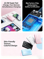 Baterai PORTABEL PD22.5W Super Fast Charging 20000mAh Kapasitas Besar Power Bank dengan Kabel Terintegrasi untuk I Phone  Pengisi Daya Portabel