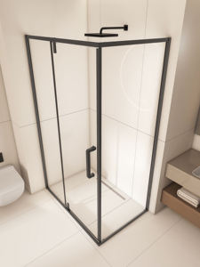 Mampara de Ducha con Marco de Aluminio Pintado en Negro y Puerta Corredera de Vidrio <span class=keywords><strong>para</strong></span> Hotel, Perfil de Pared <span class=keywords><strong>para</strong></span> Bañera, Vidrio Templado - Product Image 3