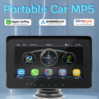 Reproductor MP5 para Auto con Pantalla Táctil IPS de 7 Pulgadas, Amplificador OBD2, RGB-CarPlay/Mirror Link Inalámbrico, 1 Año de Garantía