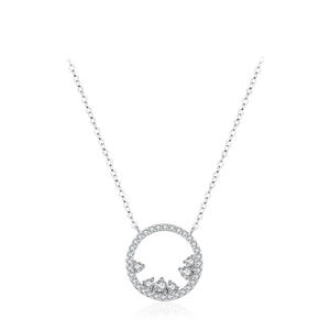 Eternal Love S925 Sterling Silver Round Cut Eternal Full Diamond Pendant Necklace Exclusive for Women - Product Image 1