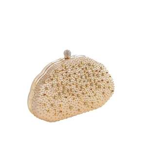 Herzförmige Clutch Strass Abendtaschen für Damen Frauen Abschlussball Gold Kristall Handtasche - Product Image 5