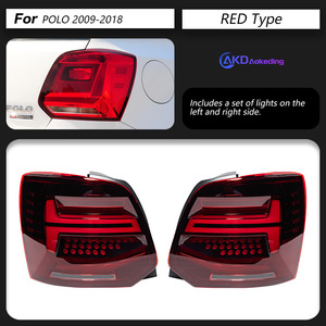 Lente transparente de modificación de montaje de luz trasera LED Volkswagen POLO 09-18 con señal de giro roja y luz de conducción Material ABS - Product Image 5