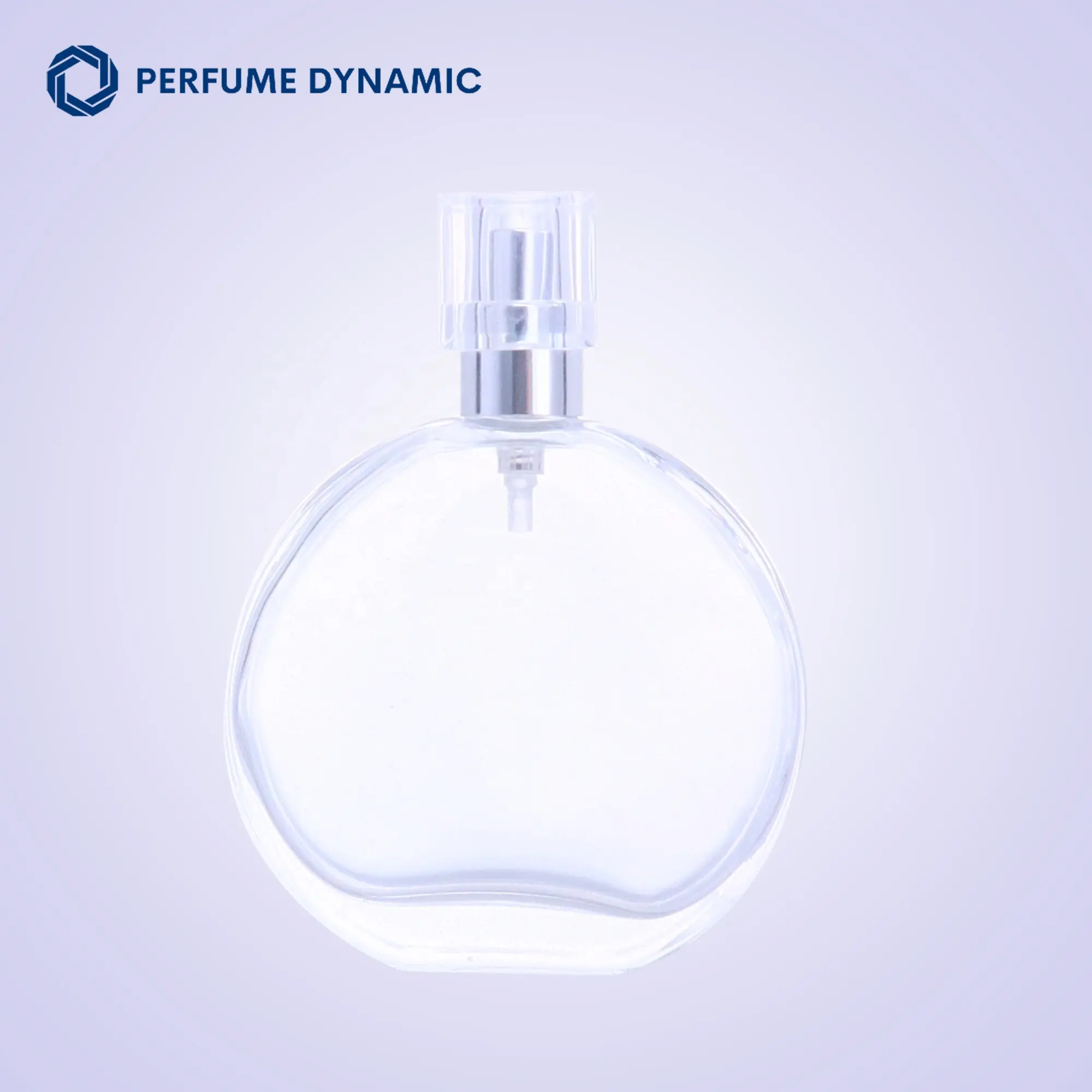 Botella de vidrio vacía rellenable con tapa de plástico, botella de Perfume transparente Simple, 50ml