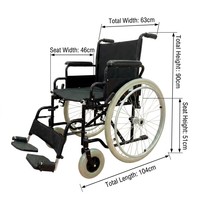 Fauteuil roulant manuel, équipement médical, chaise de toilette pour patients âgés, handicapés, fauteuil roulant pour toilettes, capacité CE certifiée
