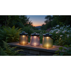 Nouvelle lampe solaire de jardin en verre rechargeable avec panneau solaire LED chaud IP65, 13,2*15 cm, 1L - Product Image 5