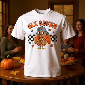 Camiseta Six Seven Turkey Thanksgiving, diseño de meme 67 para niños - Product Image 3