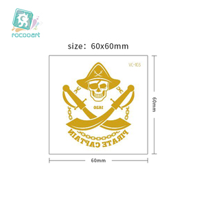 Personalizzato Bambini Impermeabile Del Fumetto Tatuaggio Temporaneo Pirata Barca Disegni Metallic Flash Oro Del Tatuaggio Per I Bambini - Product Image 2