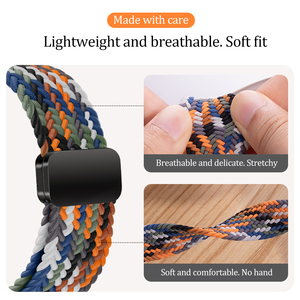 Pulsera magnética para Iwatch Series 8 <span class=keywords><strong>Se</strong></span>, banda de bucle tejido para correa de reloj Ultra 49mm 44mm <span class=keywords><strong>40mm</strong></span> 45mm 41mm 42 38mm, correa de reloj de nailon - Product Image 6