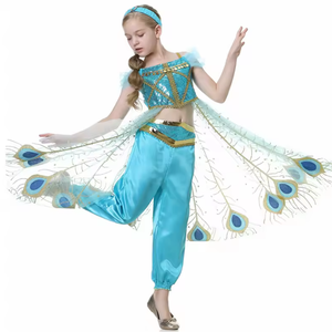 Nouvelle Collection : Costumes de Fête d'Halloween pour Filles, Enfants, <span class=keywords><strong>Aladdin</strong></span>, <span class=keywords><strong>Jasmine</strong></span> et Elsa, pour Anniversaire, Cosplay - Product Image 6