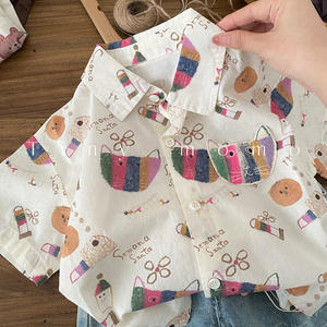 Chemise à manches courtes pour garçons é<span class=keywords><strong>t</strong></span>é 2026, nouvelle collection légère avec imprimé dessin animé, polyvalente et élégante, hauts tendance pour garçons - Product Image 2