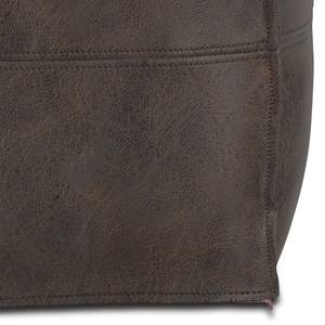 Pouf carré Db en cuir vieilli marron foncé, tabouret ottoman, meuble de chambre et de salon, pliable avec rangement, pour usage domestique - Product Image 4