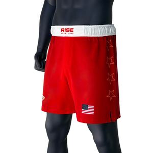 Pantalones Cortos de Lucha Sublimados, Personalizados del Equipo Nacional de EE. UU., Duraderos y de Secado Rápido, Tela Suave para Entrenamiento y Calentamiento de Luchadores - Product Image 2