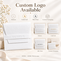 Pochette à bijoux en microfibre blanche personnalisée avec logo OEM ODM, fabrication directe d'usine, logo en relief pour l'emballage des bagues