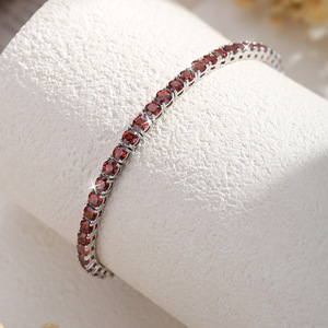 9 Fine 3mm Crystal Tennis Bracelet 925 Sterling Silver Natural <b>Stones</b> White Gold Plated Hip Hop Hand Jewelry - Product Image 4
