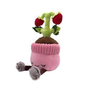Strawberry Potted Plant Plush <b>Toy</b> <b>Soft</b> <b>Stuffed</b> Decor For Kids Room Ornament - Product Image 3