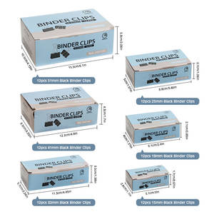 工場卸売 各種サイズ ブラック バインダークリップ オフィスサプライ 金属製 ロングテールフォルダー ファイルバインダー ペーパークリップ - Product Image 2