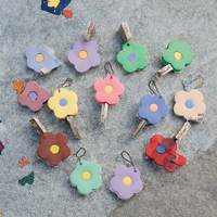 Identificateurs de clé de chaîne en métal en forme de fleur mignonne pour porte-clés de maison plate standard