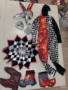 Disfraz de payaso con espejo, traje de bufón con lentejuelas reflectantes de cuerpo completo, disfraz de payaso con espejo para adultos, actuación de fiesta - Product Image 3