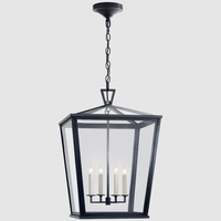 Lampe suspendue en métal classique XZ, lanterne de cage imperméable d'extérieur noire, lampe à LED pour cuisine, bar, plafond, lustre