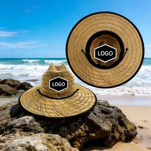 2026 Wide Brim logo Custom Unisex Men Women Beach Sun protection Sunshade Lifeguard Surfing Fishing Natural <b>Straw</b> <b>Hat</b> <b>Hats</b> - Product Image 3