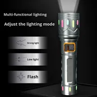 Lampe torche télescopique à zoom en alliage d'aluminium, batterie 18650, portée de 1000 m, 3 modes, IP20, laser, extérieur, domestique, d'urgence