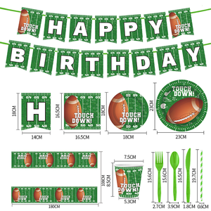 Pour <span class=keywords><strong>Amazon</strong></span> Rugby Fête D'anniversaire Vaisselle Super Bowl Décorations De Fête Y Compris Jetable <span class=keywords><strong>Papier</strong></span> Plateau Costume pour Enfants Ramadan - Product Image 2