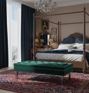 Taburete/Otomana de Lino Acolchado Contemporáneo para Uso en Hoteles y Escuelas, Mueble de Asiento Interior de Diseño Moderno con Tapicería Suave - Product Image 3