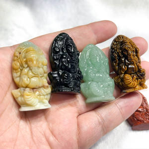 ガネーシャ宝石クリスタルヒンドゥー教の神々混合素材クリスタル生ガネーシャ像クリスタル - Product Image 1