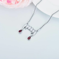 Collier pendentif dents de vampire en cristal rouge en argent sterling 925 nouveau design colliers en cristal