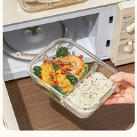 Contenants de stockage alimentaire en verre borosilicate avec logo personnalisé, boîtes de rangement hermétiques pour la cuisine, pour la conservation des aliments frais, préparation des repas