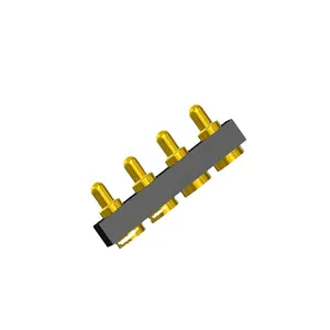 支持定制4针2.5毫米间距SMT贴片4.0毫米黄金电连接器Pogo针电话耳机充电电缆