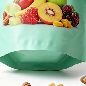 Sachet à fond plat personnalisé imprimé, réutilisable, avec fermeture éclair, pour café en grains, miel, noix, céréales, poudre, snacks, bonbons, thé, biscuits - Product Image 3