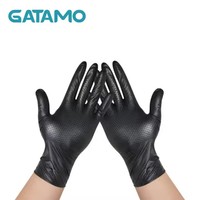 BG29 Diamond grip 8 mil ménage 1000 pvc examen sans nitrile nitrile vinyle mélange gants noirs jetables nitrile gants